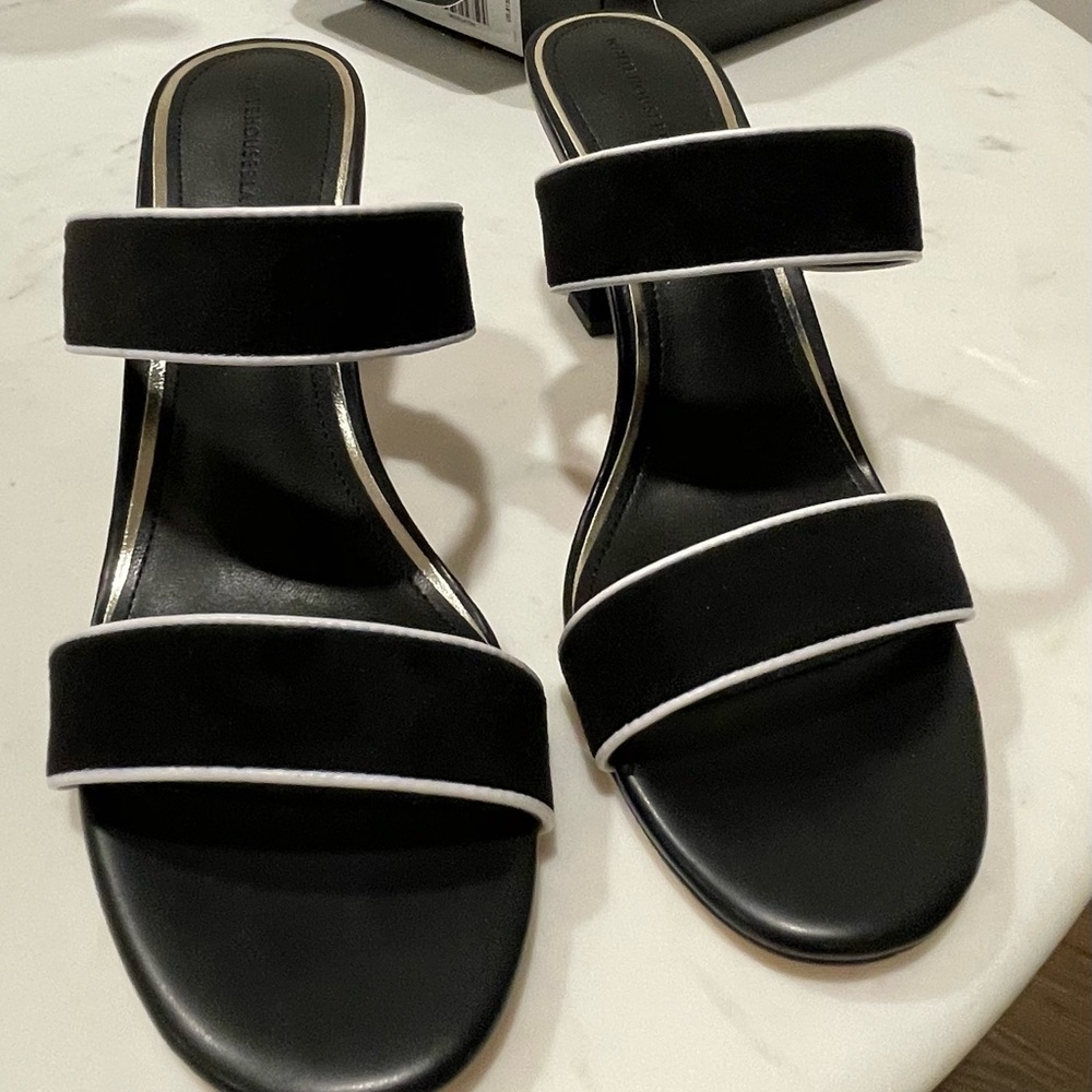 White House Black Market Black and White Heels